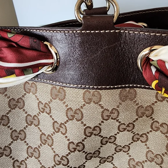 Gucci Positano Scarf Monogram Tote Bag - Picture 7 of 12